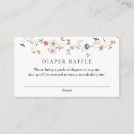 Wildblume Diaper Raffle Babydusche Begleitkarte