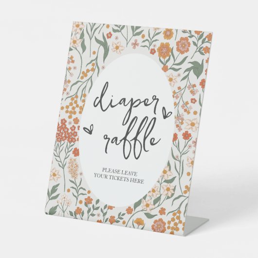 Wildblume Diaper Raffle Game Sockelschild (Vorderseite)