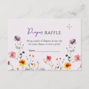 Wildblume Diaper Raffle Orthodox Kinderduschkarte Begleitkarte