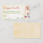 Wildblume Diaper Raffle Ticket Floral Baby Dusche Begleitkarte (Vorne/Hinten)