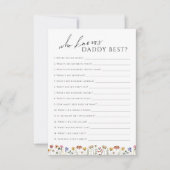 Wildblume, die Daddy Baby Shower Game Card kennt Einladung (Vorderseite)