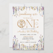 Wildblume, die ein Sonnenschein einen 1. Geburtsta Einladung (Vorderseite)