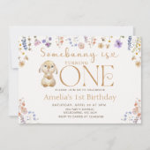 Wildblume, die ein Sonnenschein einen 1. Geburtsta Einladung (Vorderseite)