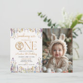 Wildblume, die ein Sonnenschein einen 1. Geburtsta Einladung (Stehend Vorderseite)