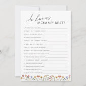 Wildblume, die Mama Baby Shower Game Card kennt Einladung (Vorderseite)