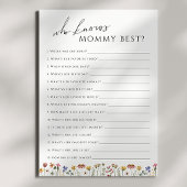 Wildblume, die Mama Baby Shower Game Card kennt Einladung