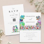Wildblume Dinosaur Theme Wedding Einladung
