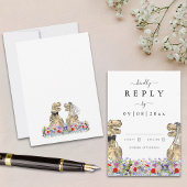 Wildblume Dinosaur Wedding Reply RSVP Karte