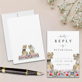 Wildblume Dinosaur Wedding Reply RSVP Karte