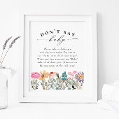 Wildblume "Don't Say Baby" Baby Shower Game Poster