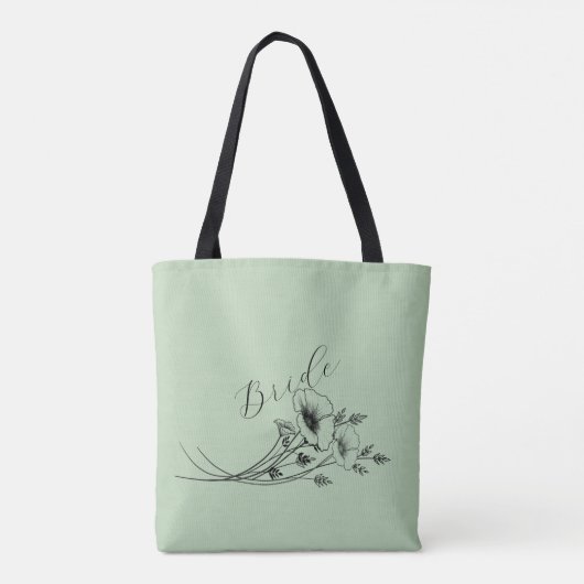 Wildblume Doodle Tasche (Rückseite)