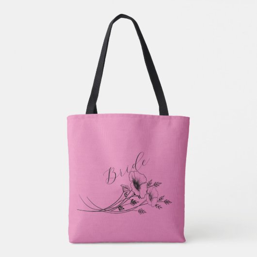 Wildblume Doodle Tasche (Rückseite)