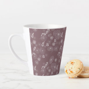 Wildblume Doodles Muster Latte Tasse