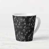Wildblume Doodles Muster Latte Tasse (Rechte Ecke)