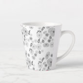 Wildblume Doodles Muster Latte Tasse (Rechts)