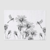 Wildblume Dragonfly Decoupage Craft Daisy Sketch Seidenpapier (Vorderseite)