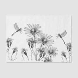 Wildblume Dragonfly Decoupage Craft Daisy Sketch Seidenpapier