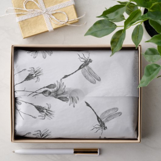 Wildblume Dragonfly Decoupage Craft Daisy Sketch Seidenpapier (Geschenk)