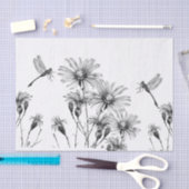 Wildblume Dragonfly Decoupage Craft Daisy Sketch Seidenpapier (Handwerk)