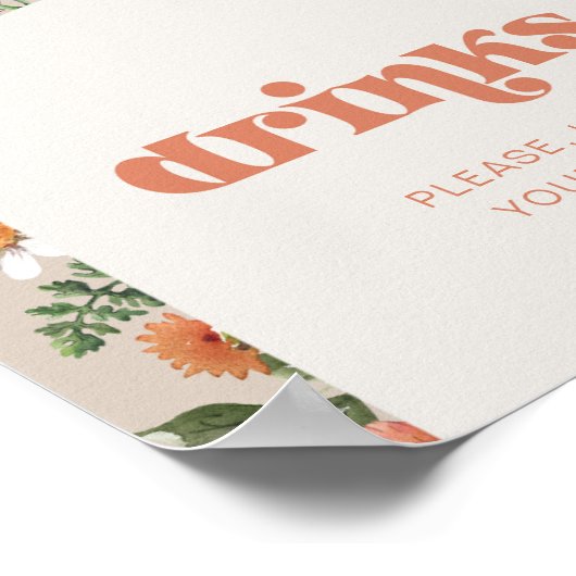 Wildblume Drinks Unterschreiben Poster (Ecke)