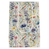 Wildblume drucken Geschenktasche Mittlere Geschenktüte (Rückseite)