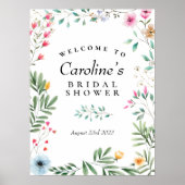 Wildblume Dusche Begrüßungszeichen Poster (Vorne)