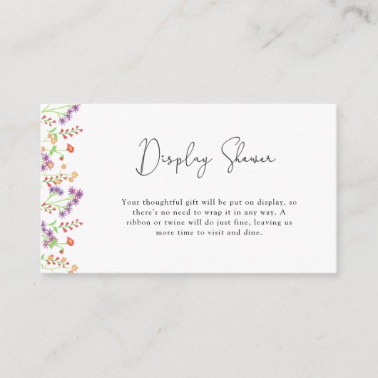 Wildblume - Dusche mit Display Begleitkarte (Vorderseite)
