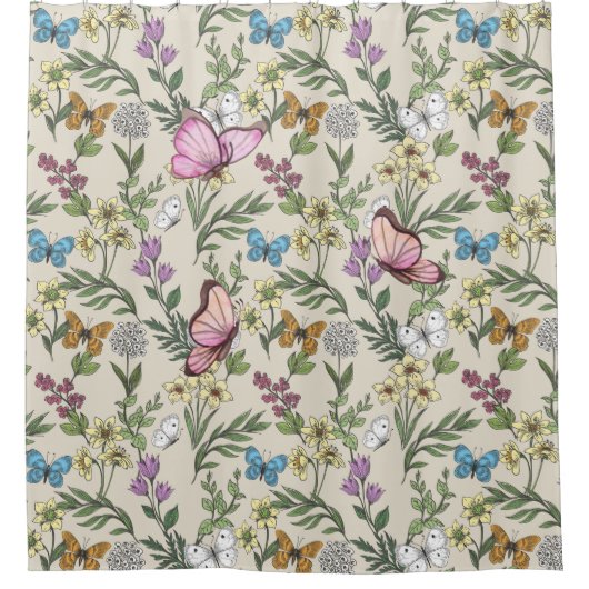 Wildblume Duschvorhang (Vorderseite)