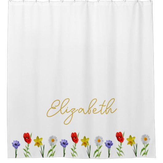 Wildblume Duschvorhang (Vorderseite)