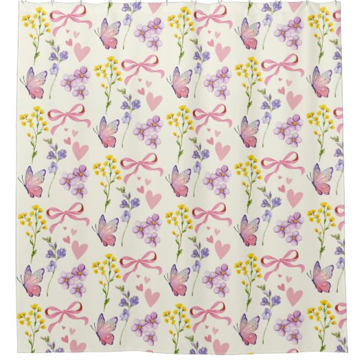 Wildblume Duschvorhang (Vorderseite)