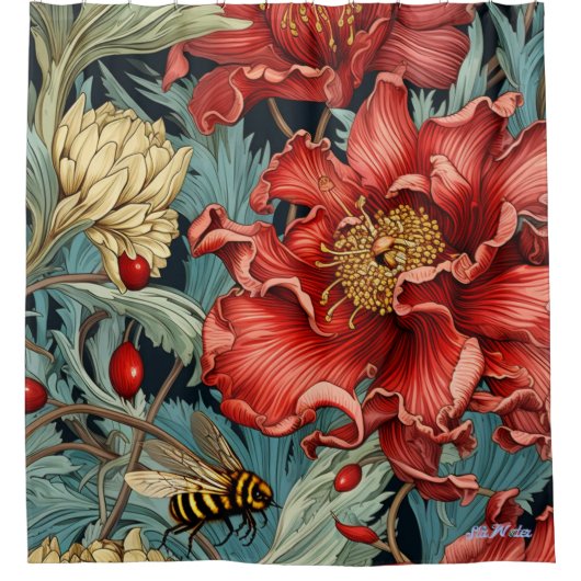 Wildblume Duschvorhang (Vorderseite)