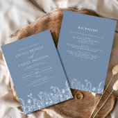 Wildblume Dusty Blue All in One Botanical Wedding Einladung