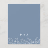 Wildblume Dusty Blue Botanical Wedding Einladung Flyer (Hinten)