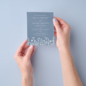 Wildblume Dusty Blue Botanical Wedding Einladung Flyer (Gruppe)