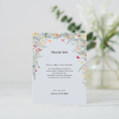 Wildblume Dusty Blue Empfang Danke Karte (Stehend Vorderseite)