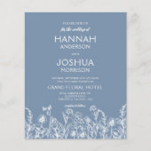 Wildblume Dusty Blue Foto Hochzeit Einladung Flyer (Vorne)