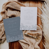 Wildblume Dusty Blue Front & White Back Wedding Einladung