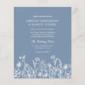 Wildblume Dusty Blue Meadow Einladung zur Hochzeit (Vorderseite)