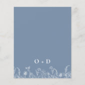 Wildblume Dusty Blue Monogram Wedding Einladung Flyer (Hinten)