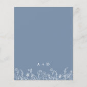 Wildblume Dusty Blue Monogram Wedding Einladung Flyer (Hinten)
