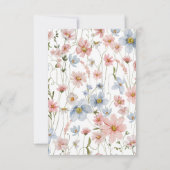 Wildblume Dusty Blue Pink Garden Brautparty Einladung (Rückseite)