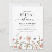 Wildblume Dusty Blue Pink Garden Brautparty Einladung (Vorderseite)