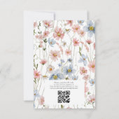 Wildblume Dusty Blue Pink Garden Brautparty Einladung (Rückseite)