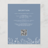 Wildblume Dusty Blue QR Code Hochzeit Einladung Flyer (Hinten)
