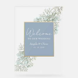 Wildblume Dusty Blue Wedding Memorial Acrylschild