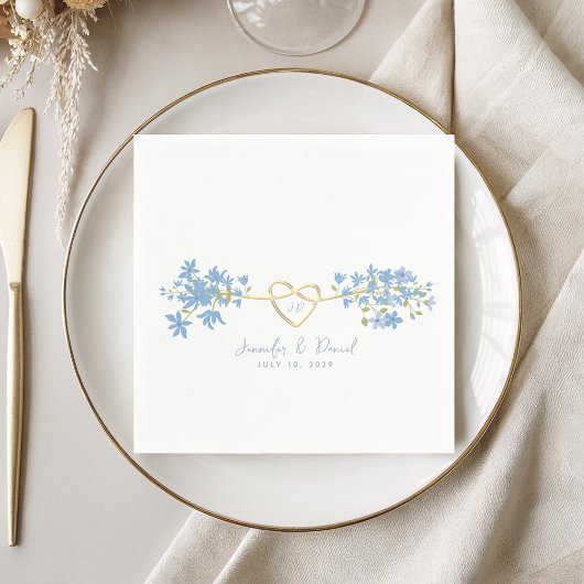 Wildblume Dusty Blue Wedding Napkins Serviette