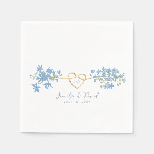 Wildblume Dusty Blue Wedding Napkins Serviette (Vorderseite)