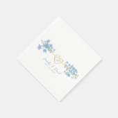 Wildblume Dusty Blue Wedding Napkins Serviette (Ecke)