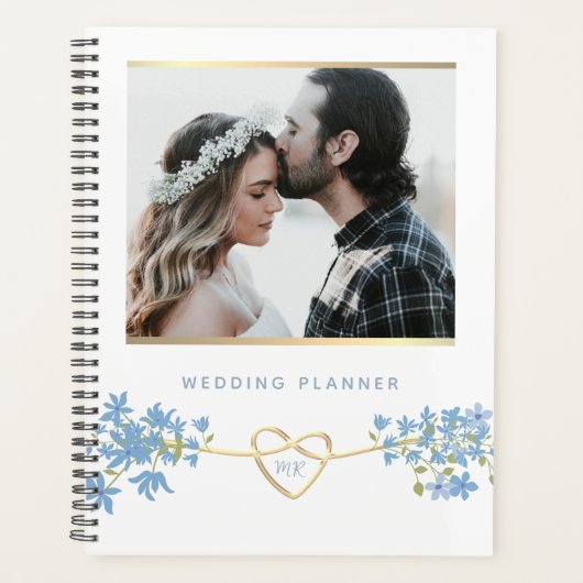 Wildblume Dusty Blue Wedding Planner Planer (Vorderseite)