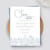 Wildblume Dusty Blue Wedding speichern das Datum Save The Date